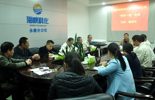 公司資深副經(jīng)理?xiàng)顦s生給永春分公司黨員上微型黨課。（陳宏金）[3].jpg